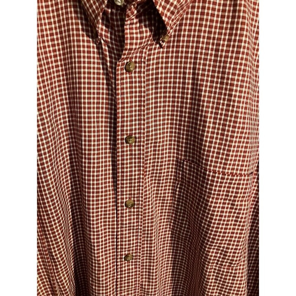 Eddie Bauer Mens Red Plaid Long Sleeve Shirt Big & Tall XL Casual Soft Cotton - Picture 2 of 6